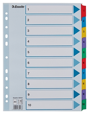 Esselte Register Mylar-Karton A4 1-10