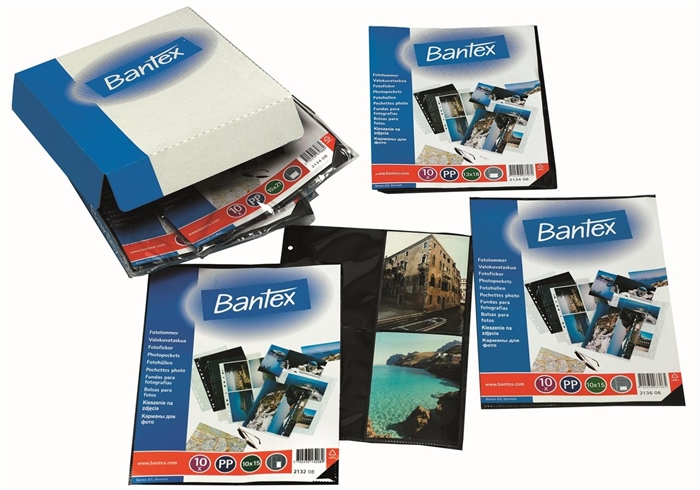 Bantex Fotohülle 10x15 0,09mm Hochformat 8 Fotos schwarz (10)