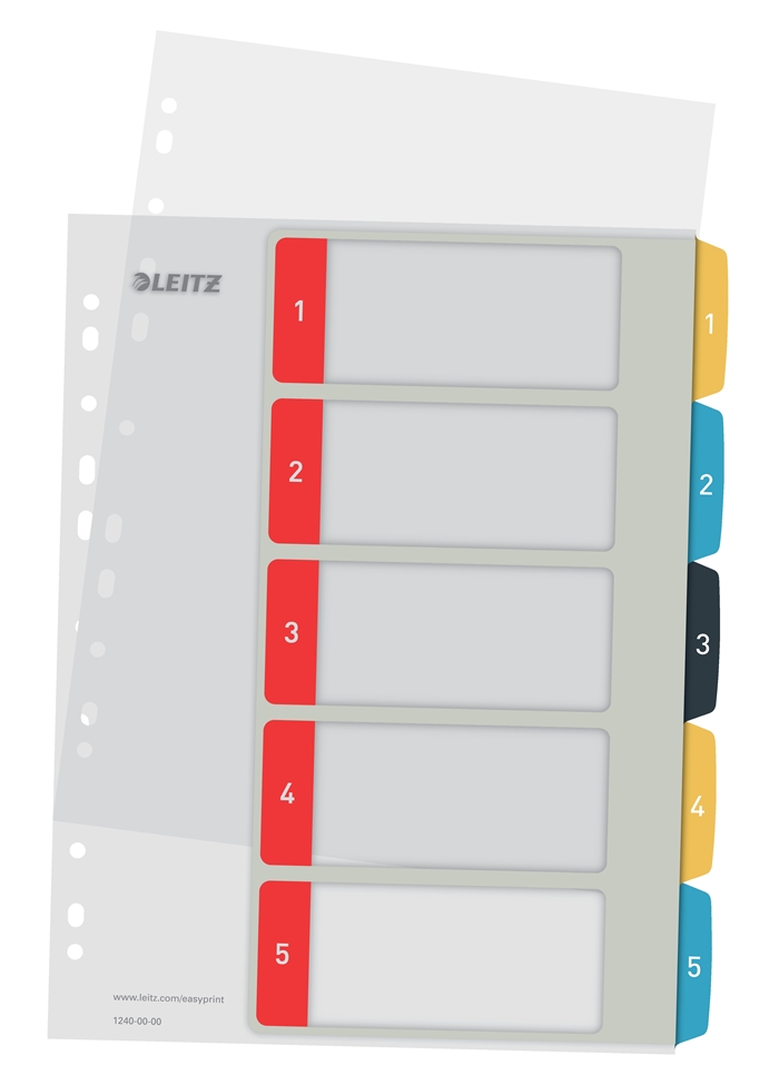 Leitz Register bedruckbar PP A4+ 1-5 Cosy Farben