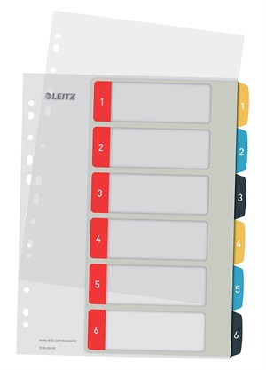 Leitz Register druckbar PP A4+ 1-6 in gemütlichen Farben