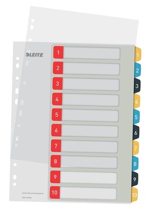 Leitz Register druckbar PP A4+ 1-10 Gemütliche Farben