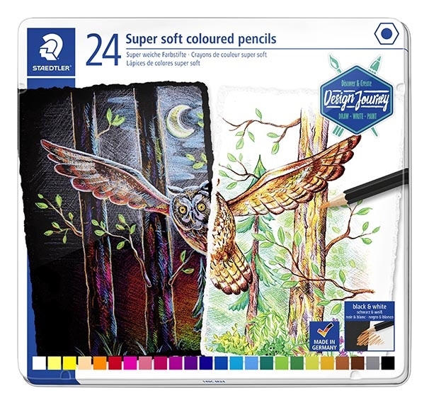 Staedtler Farbbleistift Super soft in einer Zinnbox, sortiert (24)