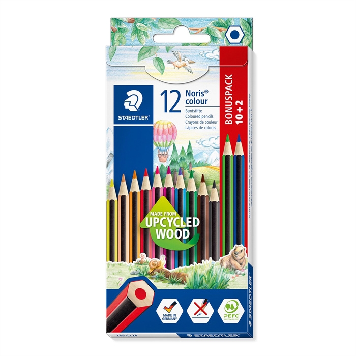 Staedtler Farbstift Noris aus recyceltem Holz, Set (10+2)