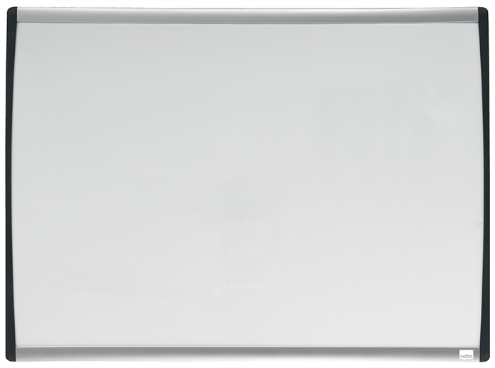 Nobo WB-Tafel mit gebogenem Rahmen, weiß, 58,5x43 cm.