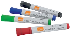 Nobo WB Marker für Glaswandtafel, rund, 3 mm, sortiert (4)