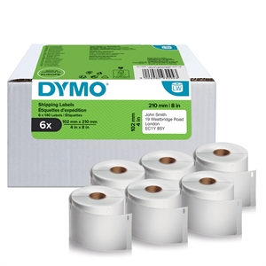 Dymo LabelWriter 102 mm x 210 mm DHL Etiketten: 6 Rollen mit je 140 Etiketten pro Rolle.
