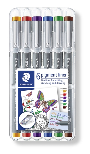 Staedtler Fineliner pigment liner 0,3mm Sortiment (6)