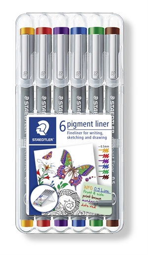 Staedtler Fineliner Pigment Liner 0,5mm Sortiment (6)