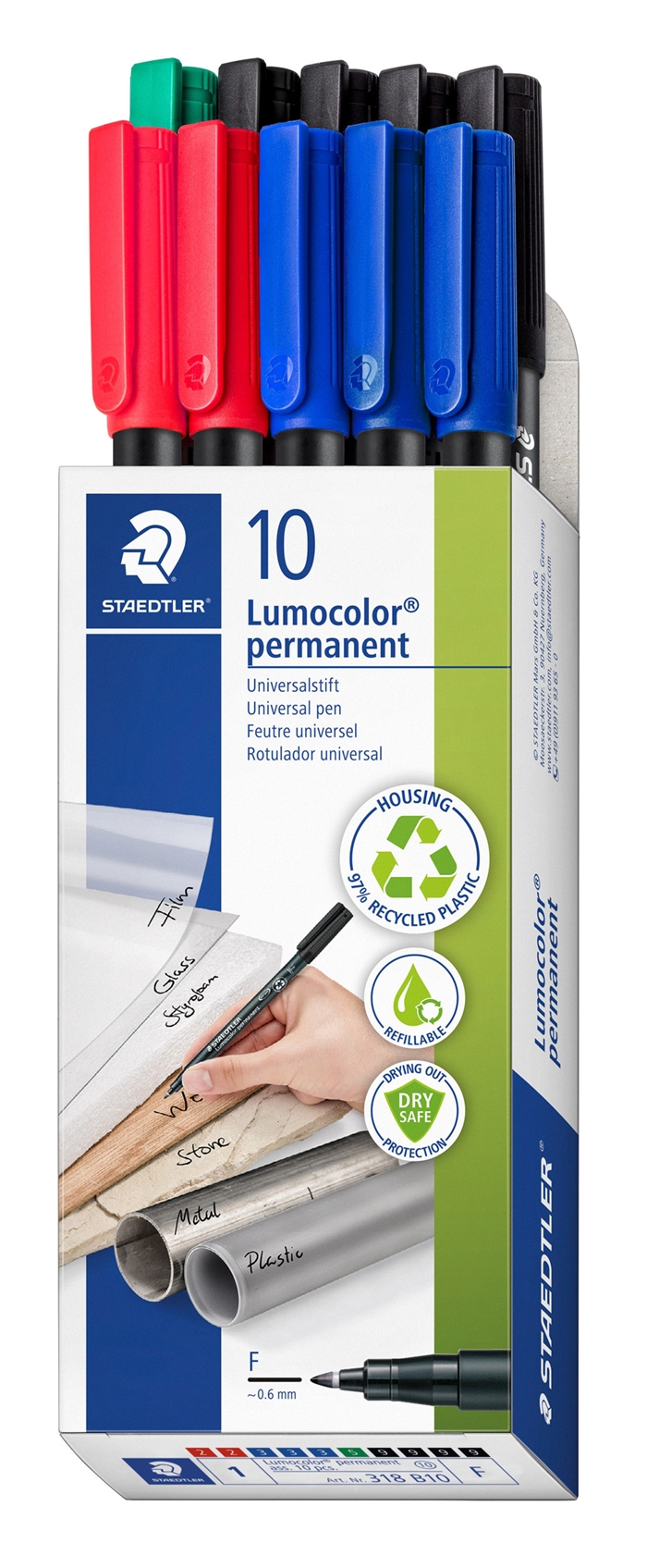 Staedtler Marker Lumocolor Perm 0,6mm sortiert (10)