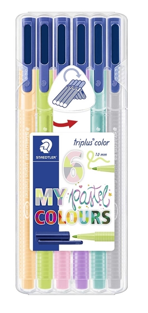 Staedtler Fiberpen Triplus Color 1,0mm Pastell Sortiment (6)