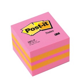 3M Post-it Notizen 51 x 51 mm, Mini-Würfelblock in Pink