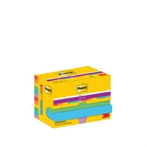 3M Post-it Haftnotizen super haftend Spielvoll 47,6 x 47,6 mm - 90 Blatt - 12er Pack