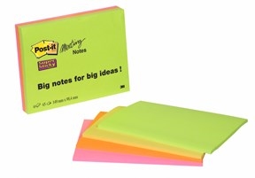 3M Post-it Notizen extra haftend 98,4 x 149 Meeting Zubehör neon - 4er Pack