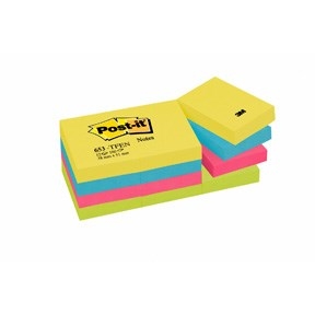 3M Post-it Notizzettel 38 x 51 mm, Energetic - 12er Pack