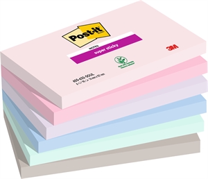 3M Post-it Haftnotizen superklebend Soulful 76 x 127 mm, - 90 Blatt - 6er Pack