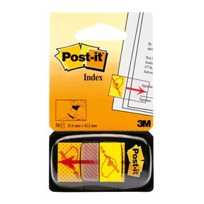 3M Post-it Register Tabs 25 x 43,2 mm, "sign here" gelb
