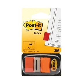 3M Post-it Registerkarten, 25,4 x 43,2 mm, orange.