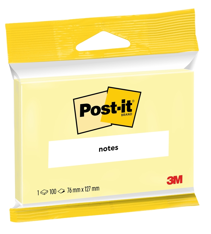 3M Post-it Kanariengelb 76 x 127 mm, 100 Blatt