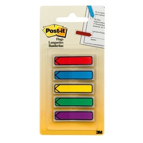 3M Post-it Index Tabs 11.9 x 43.1 mm, "pfeil" sortiertes Farbsortiment - 5er Pack.
