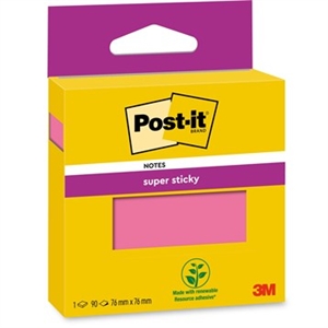 3M Post-it Haftnotizen super sticky Pink 76 x 76 mm, - 90 Blatt