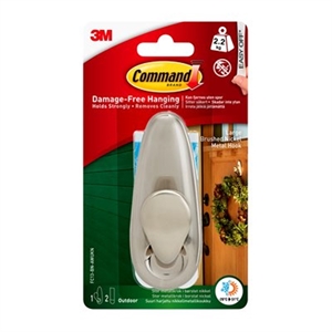 3M Command Outdoor Large Designer Hook Nickel FC13-BN-AW. Bitte übersetzen Sie: