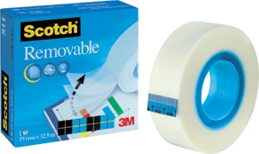 3M Tape Scotch Magic, ablösbar, 19mmx33m