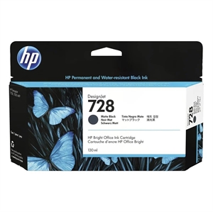 HP 728 130-ml-Patrone Matte Black DesignJet