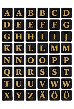 HERMA Etikettbuchstaben A-Z 13 x 13 Gold/Schwarz Stück.
