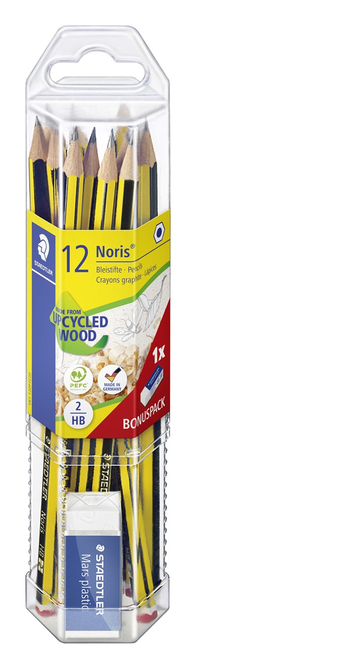 Staedtler Bleistift Noris HB + Radiergummi (12)