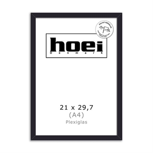 Sort Holzrahmen für Fotos und Poster 21 x 29,7 PLEXI cm (A4)