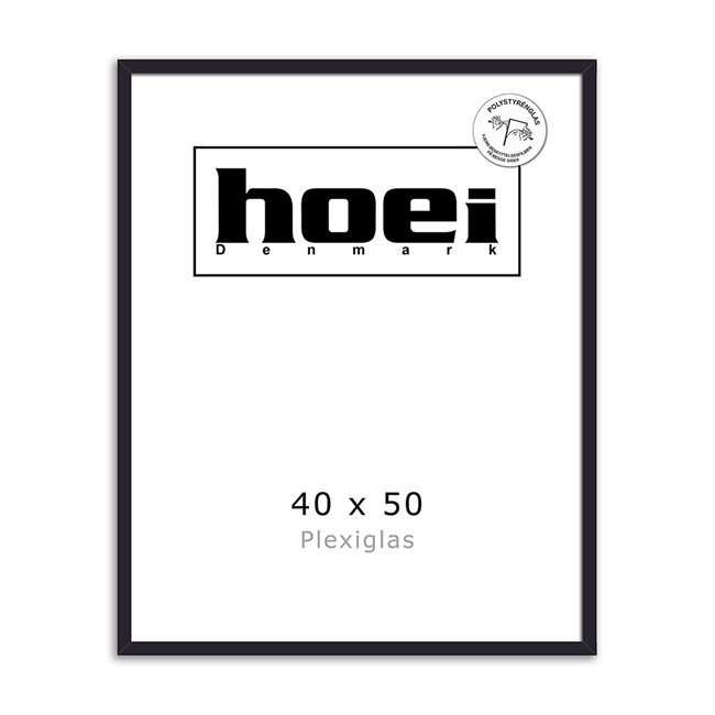 Sort Holzrahmen für Fotos und Poster 40 x 50 - PLEXI cm