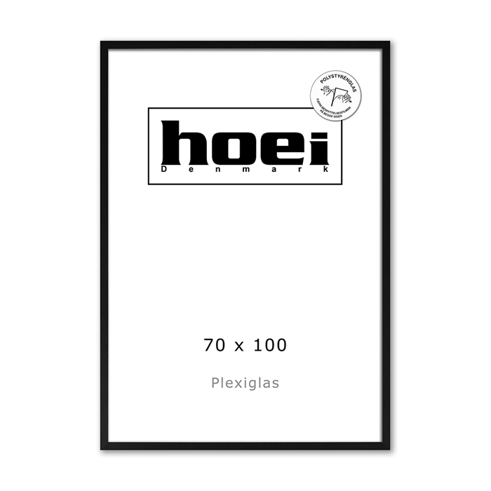 Sort Holzrahmen für Fotos und Poster 70 x 100 PLEXI cm