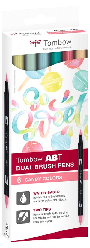Tombow Marker ABT Dual Brush 6C-4 Candy Karton (6)