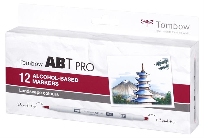 Tombow Marker Alkohol ABT PRO Dual Brush 12P-4 Lndscape (12)