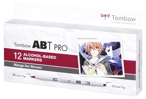 Tombow Marker Alkohol ABT PRO Dual Brush 12P-5 Manga-Set (12)