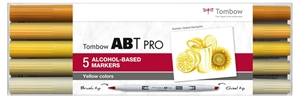 Tombow Marker Alkohol ABT PRO Dual Brush 5P-5 Gelbe Farben (5)