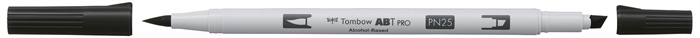 Tombow Marker Alkohol ABT PRO Dual Brush N25 Lampenschwarz
