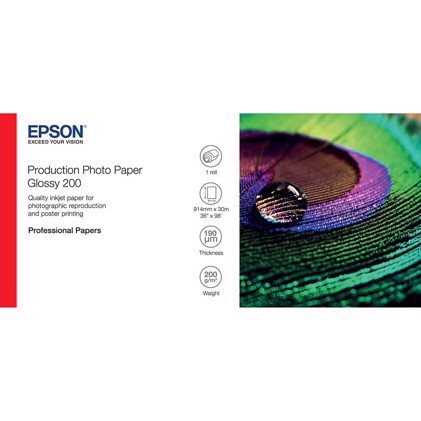 Epson Production Photo Paper Glossy 200 36" x 30 Meter