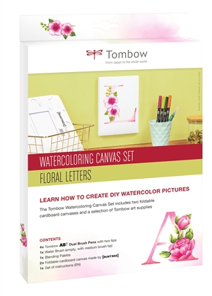 Tombow Aquarell-Leinwand-Set mit floralen Buchstaben