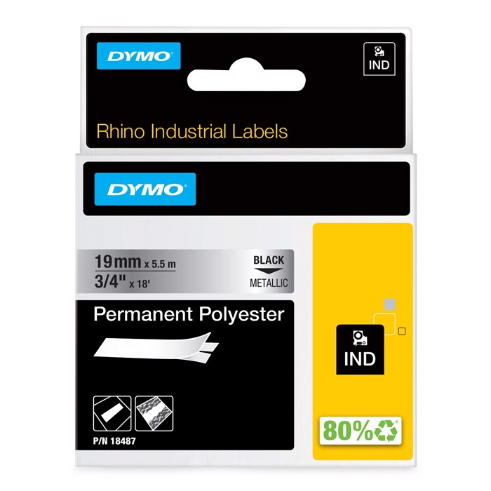Tape Rhino 19mm x 5,5m Permanentes Polyesterblau/Metall