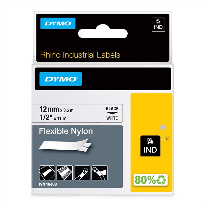 Tape Rhino 12mm x 3,5m flexible Nylon, bl/weiß