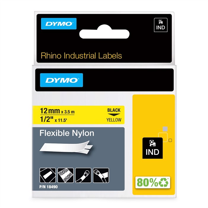 Tape Rhino 12mm x 3,5m flexibel Nylon bl/gelb