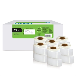 Dymo LabelWriter 25 mm x 54 mm Rücksendeadressaufkleber 12 Rollen zu 500 Stk.