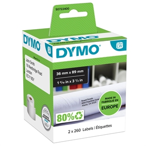 Dymo Label Addressing 36 x 89 dauerhaft weiß (2 x 260 Stück)