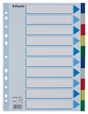 Esselte Register PP A4 mit 10 farbigen Reitern