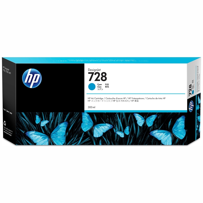 HP 728 300-ml-Patrone Cyan DesignJet