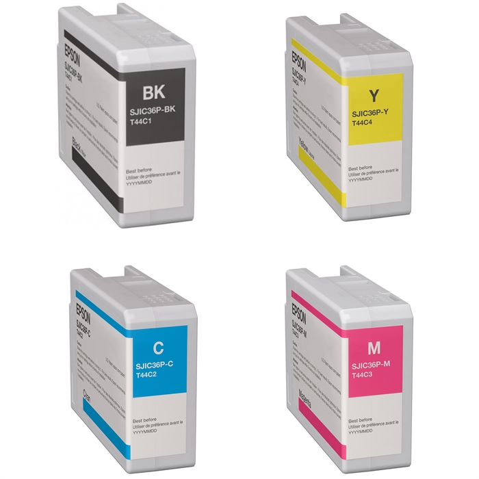 kompletter Satz Druckerpatronen für Epson ColorWorks C6000 und Epson C6500, Glossy Black