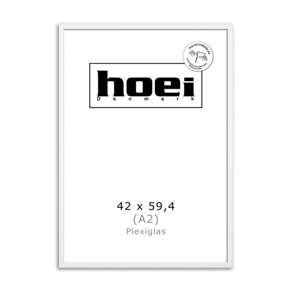 Weißer Holzrahmen für Fotos und Plakate ist 42 x 59,4 PLEXI cm ( A2 )