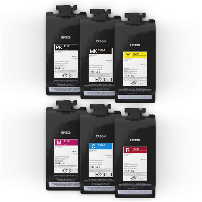 kompletter Satz 1600 ml-Tintenbeutel für den Epson SureColor T7700DL