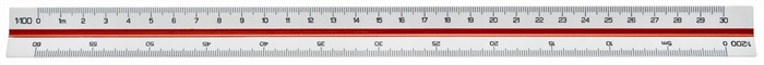 Linex dreieckige Messskala 312 30 cm rot/grün